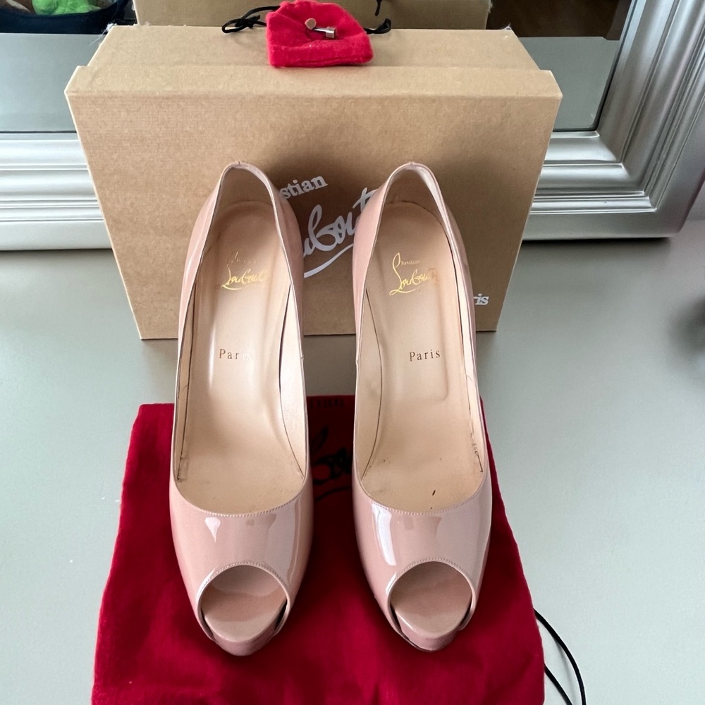 Christian Louboutin Nude Peep Toe Heels